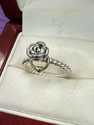 ❤️Pandora Silver  Rose Flower Halo Promise Ring 190860 Sz 50 Authentic - Image 1 of 4