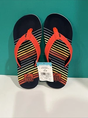 REEF Ahi Red Black FLIP FLOPS Sandals Big Kids Size 5  New - Image 1 of 2