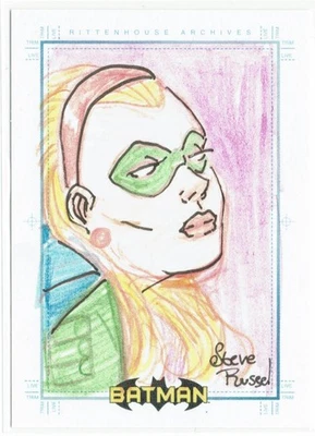 Batman Archives Rittenhouse 2008 boceto de artista Sketchafex 1/1 Steve Russell Foto 1 de 4