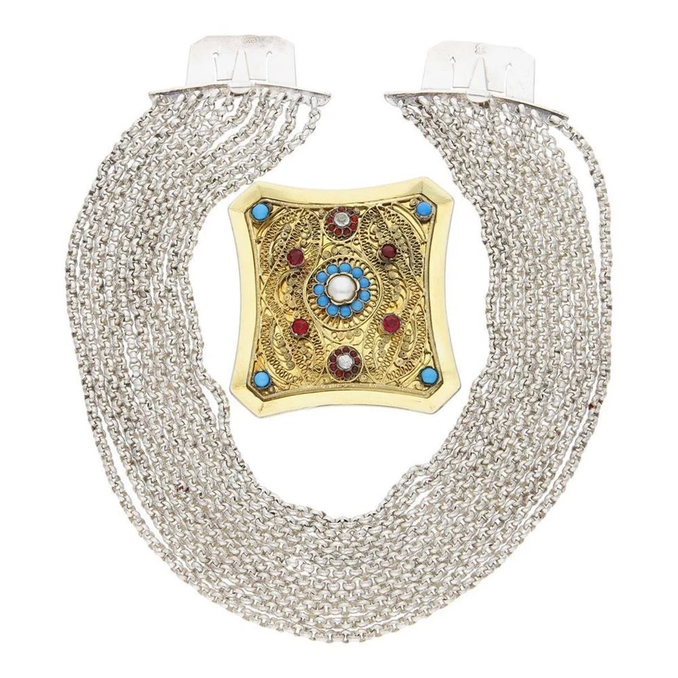 Kropfkette Silber teil vergoldet 25324819, Second Hand, Handarbeit, getragen - Bild 1 von 3