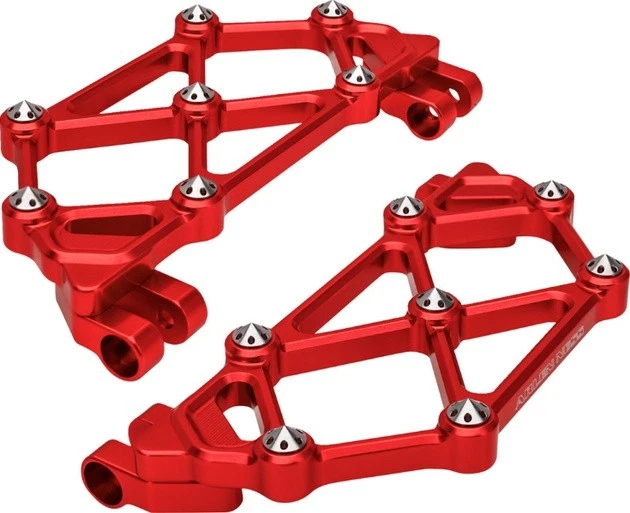 Arlen Ness Mini Diamond Driver Floorboards Red #410-049 Harley Davidson Foto 1 de 1