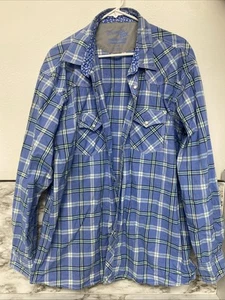 Wrangler 20X Competition Herren Langarm Button-Down Hemd, BluePlaid, 2XL, Neu - Bild 1 von 3