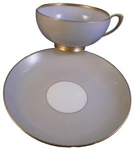 Antique KPM Berlin Porcelain Elisabeth Grey Cup & Saucer Porzellan Tasse German - Picture 1 of 15