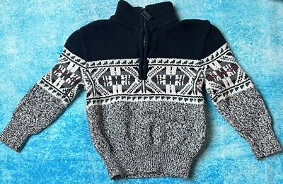 Chaps Toddler Boys 3T Pullover Quarter zip Up Fair Isle sweater - Image 1 of 3
