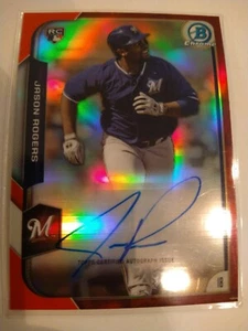 2015 Bowman Chrome Jason Rogers Red Auto #5/5 Refractor, super rare - Bild 1 von 3