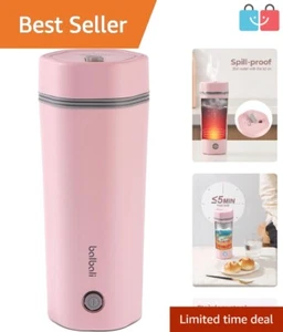 Pink Portable Kettle - Fast Boiling 350mL Thermos for Travel and Office Use - Picture 1 of 9