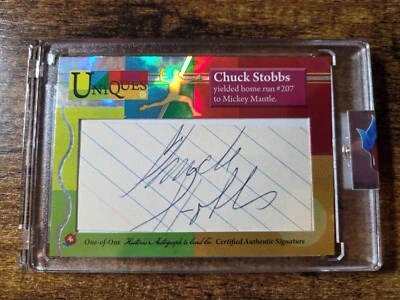 2025 Historic Autographs Uniques Chuck Stobbs  1/1 Cut Auto Washington Senators - Image 1 of 2
