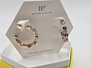 Bomb Party Earrings ER24672 The Time Is Now - Purple Topaz Cubic Zirconia - Picture 1 of 3
