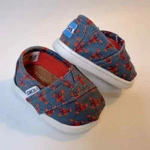 Baby TOMS Adorable Lobster Print Shoes Size 2 - Picture 1 of 7