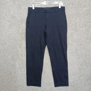 Liverpool Pants Womens 6/28 Navy Blue Pinstripe Stretch Slash Pocket Trouser - Picture 1 of 8