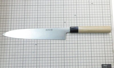 Cuchillo de cocina japonés Aritsugu Gyuto 240 mm doble bisel acero AUS-10 nuevo 有次 Foto 1 de 2