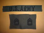 U.S. ARMY Pocket Tape + Pair of SERGEANT 1st FIRST Class Subdued Collar Patches