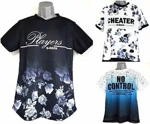 Herren Jungen Netz Kurzarm Blumen T-Shirts 'Cheater' 'Players' 'No Control' - Bild 1 von 1