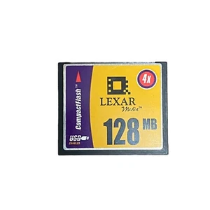 LEXAR COMPACT FLASH MEMORY CARD MEDIA 128MB 4X SPEED OLD DIGITAL CAMERA - Picture 1 of 2