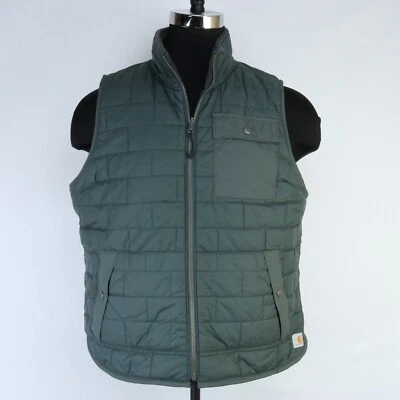CARHARTT WOMEN'S MONTANA PUFFER VEST REVERSIBLE SHERPA FLEECE GREEN GREY 2XL - Image 1 of 4