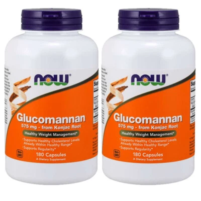 Glucomannan 575mg 2X180 cápsulas Now Foods de Konjac Root Kosher - Imagem 1 de 2