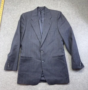 Yves Saint Laurent Mens Blazer 38R Wool Gray Herringbone 2-Button Coat *READ - Picture 1 of 16