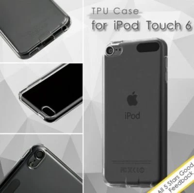 iPod Touch 5th 6th 7th Gen -HARD RUBBER SILICONE GUMMY GEL CASE SKIN COVER CLEAR - Image 1 of 4