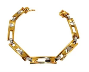 Men’s Kinetic Sliding Geometric Pattern Bracelet 14 Karat 12610 - Picture 1 of 7