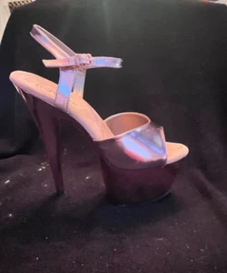 PLEASER ADORE-709/ROGLDPU/M Rose Gold Sandal 7 inch Heel - Picture 1 of 11
