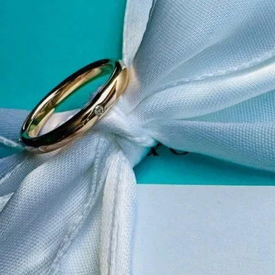 Banda de diamantes de oro rosa de 18 quilates Tiffany & Co Elsa Peretti, talla 5,5 Foto 1 de 4