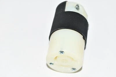 NUEVO Conector de bloqueo Hubbell HBL4579C: L6-15R, 15 A, 250 V AC, 2 polos, negro/blanco Foto 1 de 3