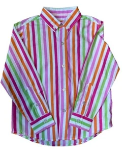 NWOT Kellys Kids Shirt Button Up Stripes Size 4-5 James Shirt Long Sleeve - Picture 1 of 3