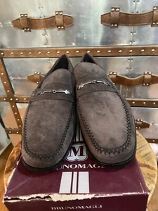 Magnanni Wildleder Horse Bit Pittore grau Halbschuhe US 13M - Bild 1 von 11