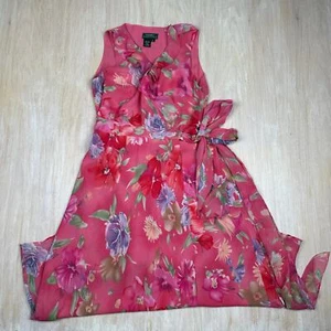 LRL Ralph Lauren 100% Seda Volantes Jardín Fiesta Romántico Floral Y2K Vestido Envolvente 6 - Imagen 1 de 16