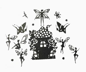 NIMBLE FAIRY / FAIRIES SITTING, POSING, DANCING AT HOME SILHOUETTE DIE CUT/ CUTS - Picture 1 of 12