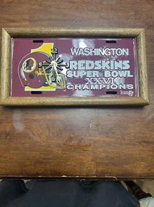 Vintage Washington Redskins Wooden  Quartz Wall Clock Football - Picture 1 of 2