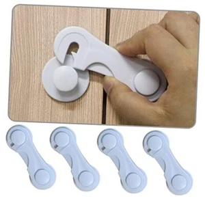 Cabinet Door Locks for Baby Proof and Child Safety, 4 Pack Cabinet Locks with - Picture 1 of 7
