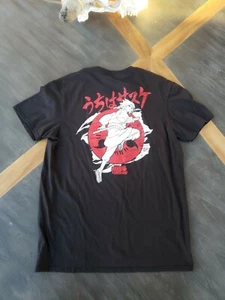 NARUTO SHIPPUDEN Sasuka Uchiha Sharingan Black Shirt Men Size LARGE - Picture 1 of 3