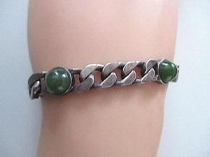 SILBER ARMBAND ° 835 / 1000 ° JADE ° PANZERARMBAND ° Silberschmuck °  - Bild 1 von 1
