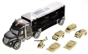 Military Transport Car Carrier With 6 Army Cars - Picture 1 of 8