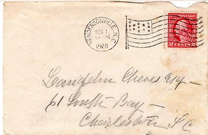 NC Hendersonville NC Jun1 1920 American Flag Cancel A14 North Carolina - Picture 1 of 2
