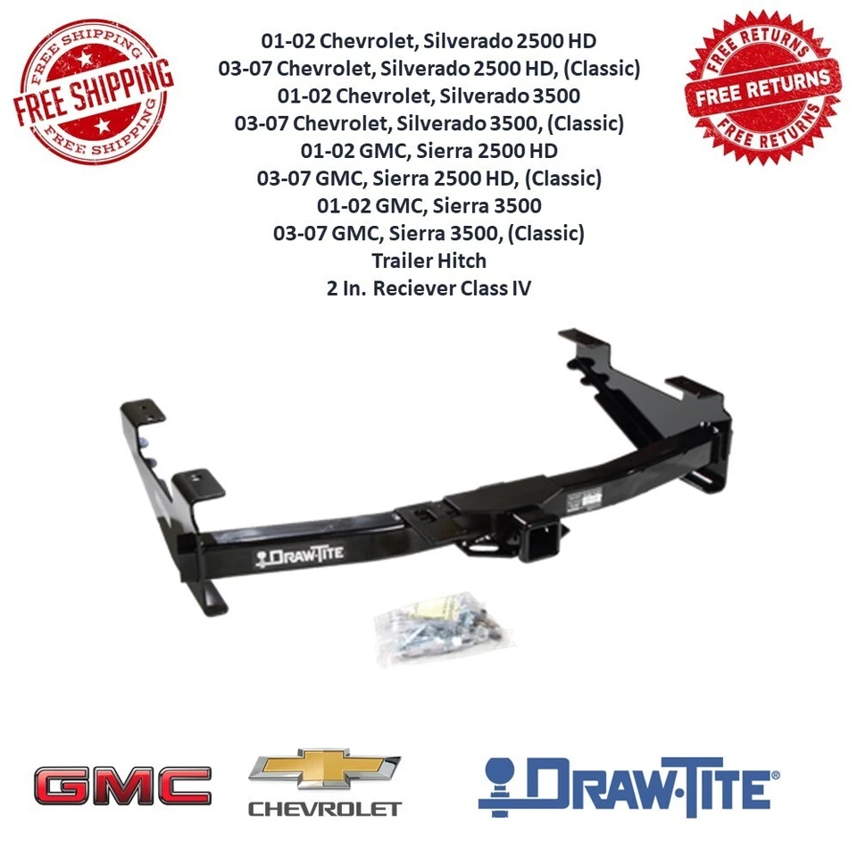 Прицепное устройство Draw-Tite 41544 класс IV, 2 дюйма для 01–07 Silverado & Sierra - Изображение 1 из 4
