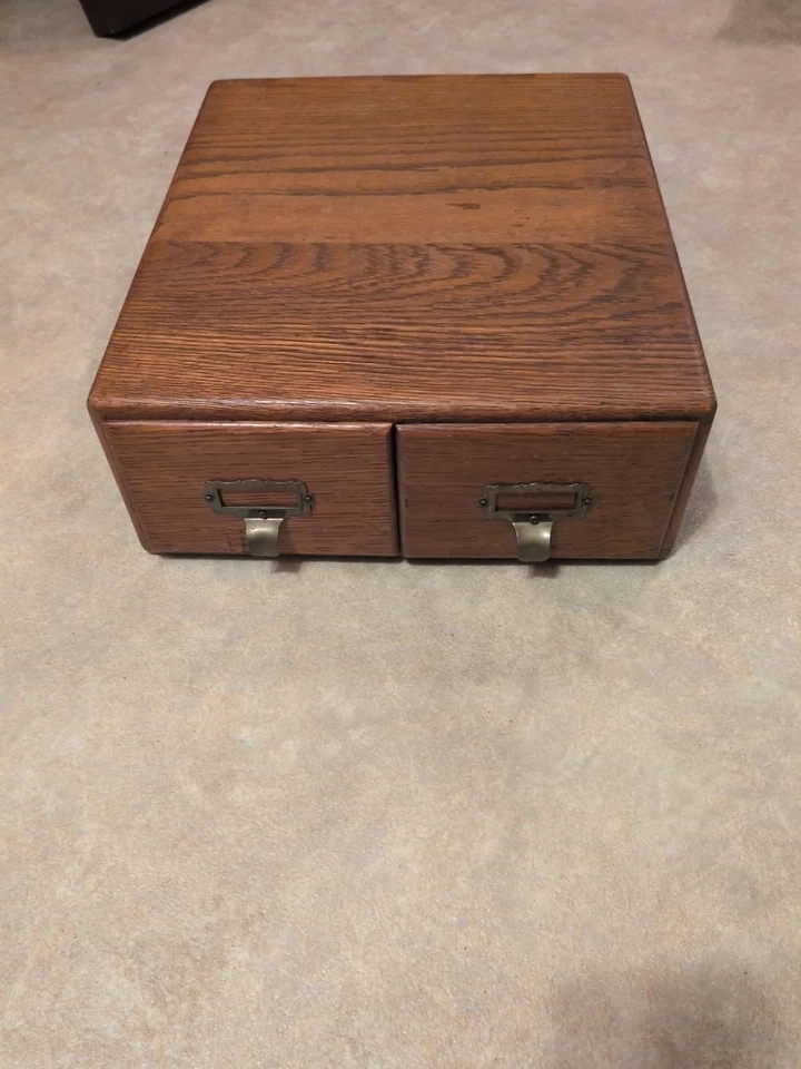 Antique Oak Card Catalog File Cabinet  - Image 1 of 4