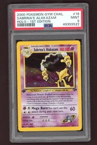Sabrina's Alakazam Holo Pokemon Card 1st Edition Gym Challenge 16/132 ARK PSA 9 - Picture 1 of 2