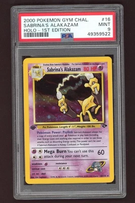 Sabrina's Alakazam Holo Pokemon Card 1st Edition Gym Challenge 16/132 ARK PSA 9 - Image 1 of 2