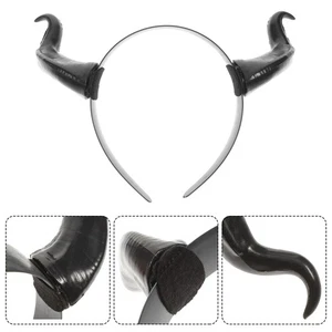 Cover Bride Miss Bull Horns Headpiece Costume Accessory - Picture 1 of 11