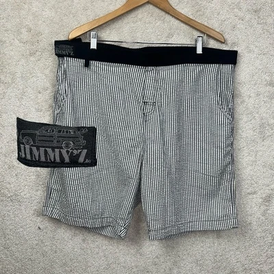 Pantalones Cortos Vintage Jimmy Z Para Hombre EE. UU. Rayas Seersucker Skate Surf Algodón con Cinturón 40 Foto 1 de 4