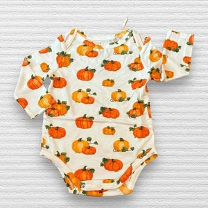 Angel Dear Pumpkin Patch Bodysuit 3/6 Months Fall Bamboo Long Sleeve - Picture 1 of 3