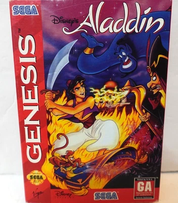 Disney's Aladdin (Sega Genesis) CIB with manual, cardboard box variant - Image 1 of 4