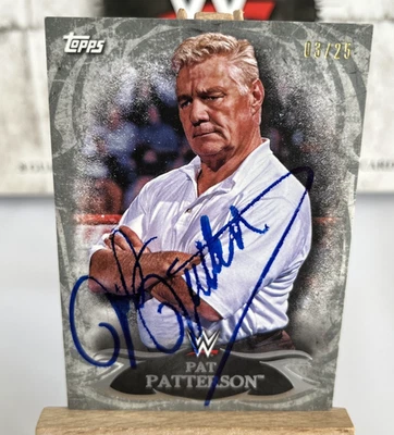 2015 TOPPS WWE UNDISPUTED Pat Patterson Signed Auto Card  #/25 HOF WWF INSERT - Image 1 of 4