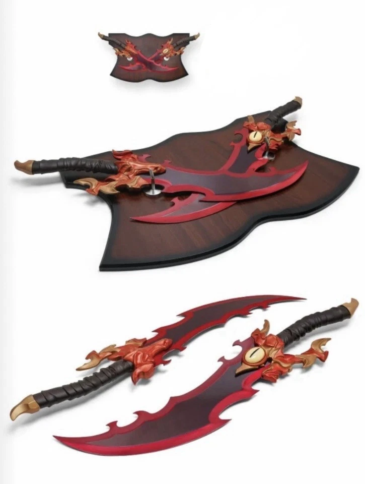 Juego de 2 placas de madera de daga del rey demonio asesino caballero nivelador solo 1:1 metal Foto 1 de 1