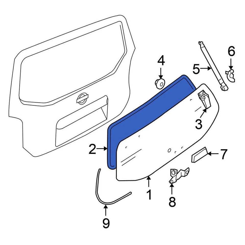 For Nissan Pathfinder 2005-2012 Nissan 90310EA50A Rear Back Glass Weatherstrip Foto 1 de 1