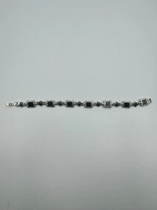 Premier Designs Silver Tone Blue Enamel Link Bracelet 7.25” Long Signed - Picture 1 of 12