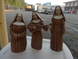 16" Rare Vintage Ceramic 3 Singing Nuns Figurines 1968's - Picture 1 of 14