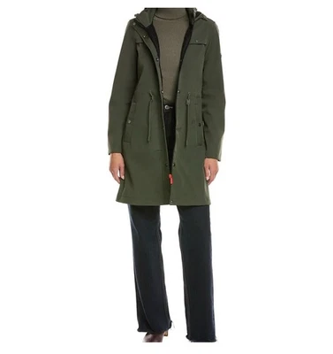 NUEVO CON ETIQUETAS - Abrigo de lluvia Hunter con capucha resistente al agua (Kate) verde oliva talla S Foto 1 de 4